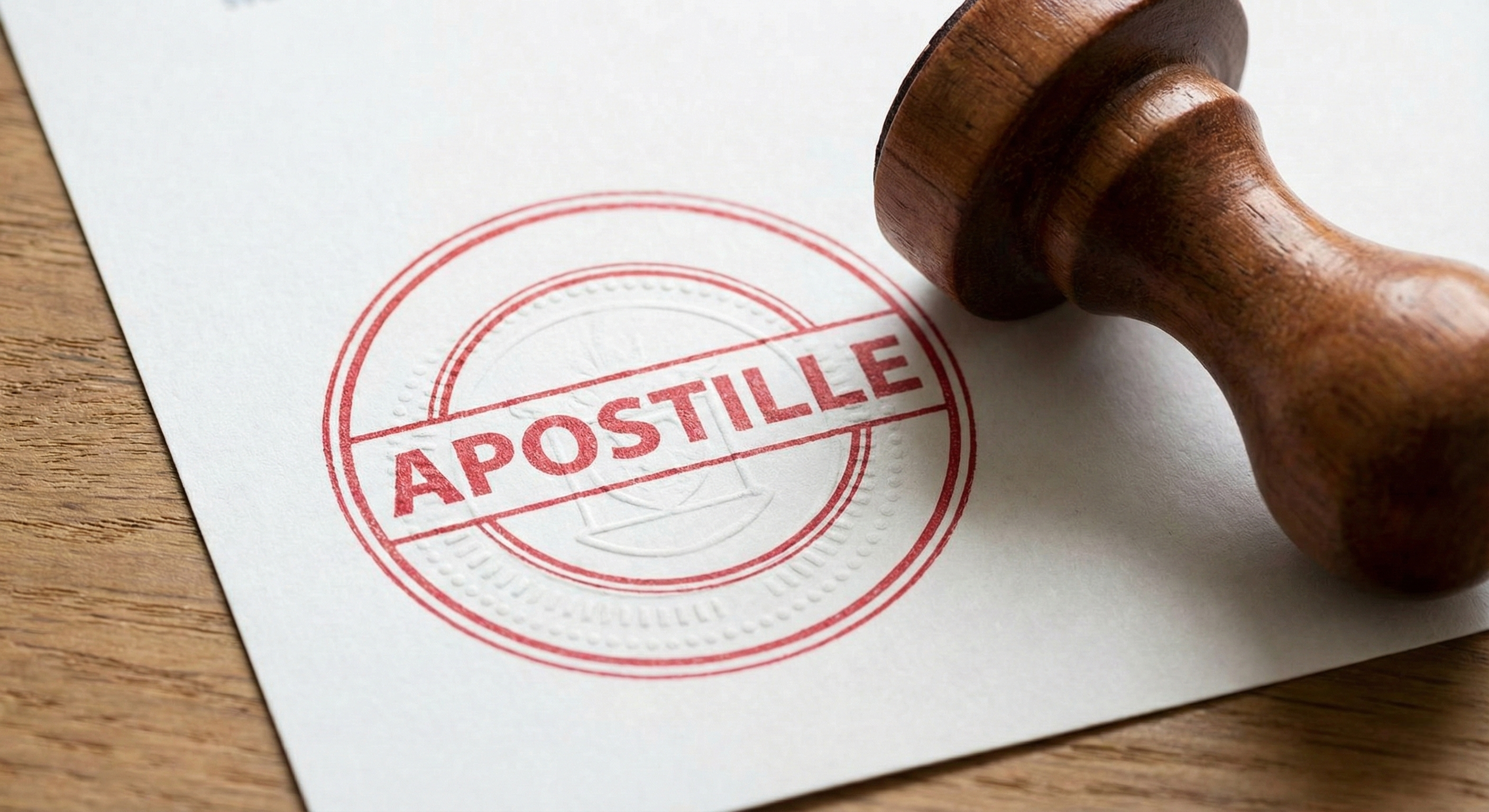 Apostille stamp on document